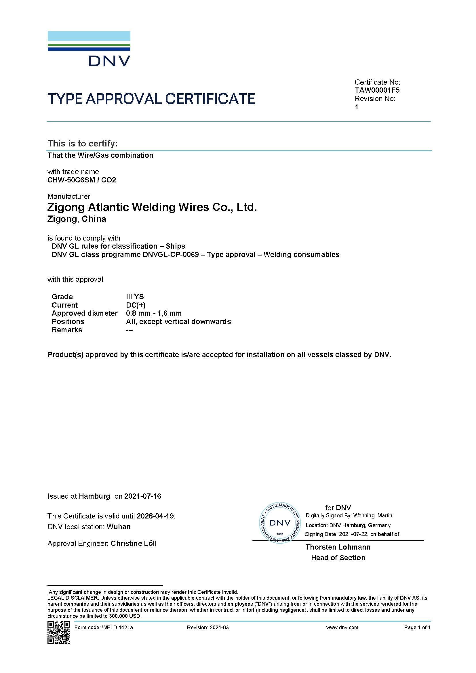 DNVGL:CHW-50C6SM